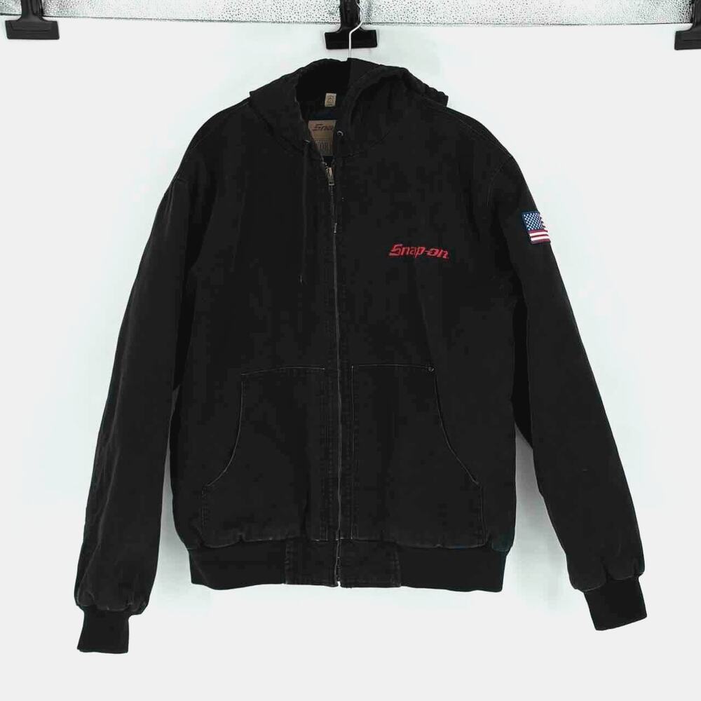 Vtg Men's Snap-On 2007 RA Black Cavas Hooded Insulated Jacket - Size XL